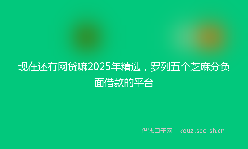 现在还有网贷嘛2025年精选，罗列五个芝麻分负面借款的平台