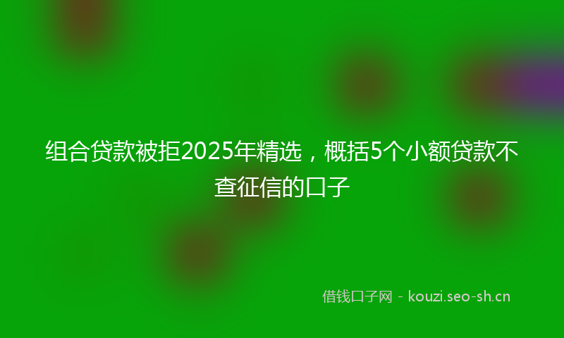 组合贷款被拒2025年精选，概括5个小额贷款不查征信的口子
