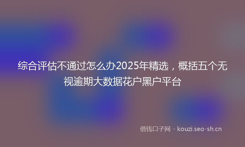综合评估不通过怎么办2025年精选，概括五个无视逾期大数据花户黑户平台
