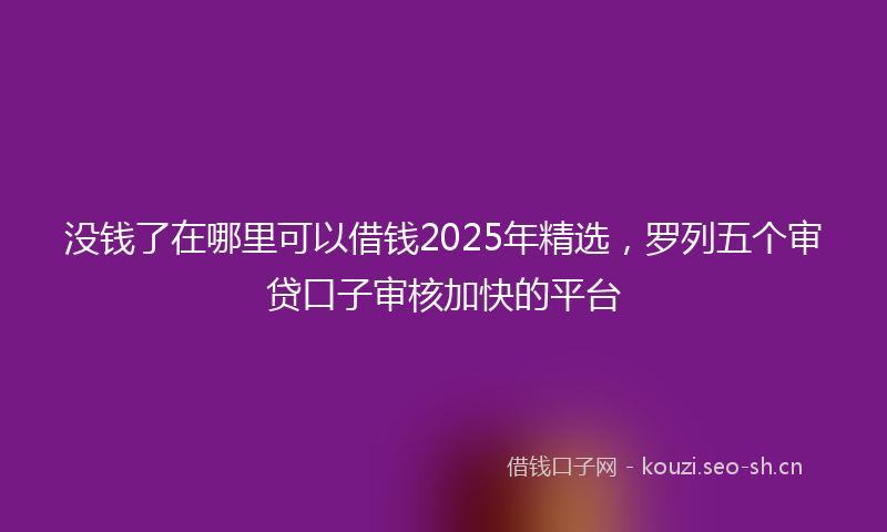没钱了在哪里可以借钱2025年精选，罗列五个审贷口子审核加快的平台