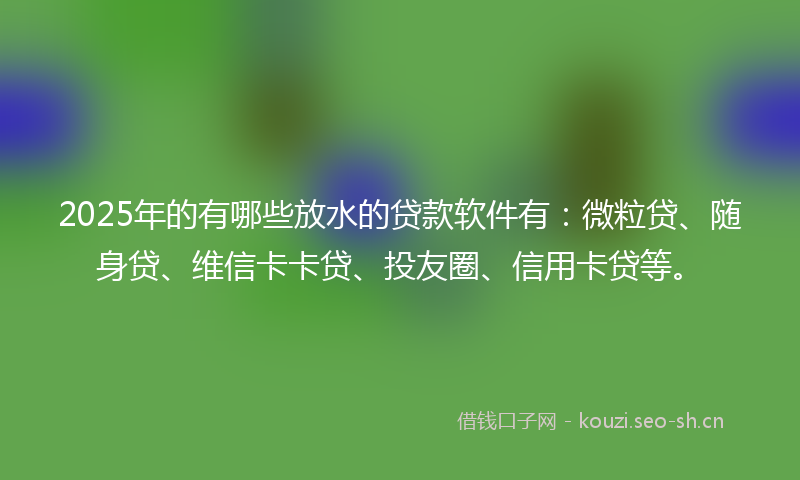 2025年的有哪些放水的贷款软件有：微粒贷、随身贷、维信卡卡贷、投友圈、信用卡贷等。