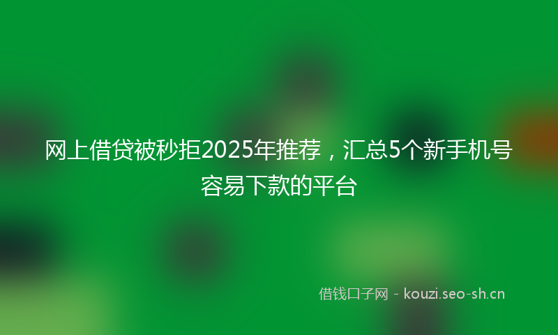 网上借贷被秒拒2025年推荐，汇总5个新手机号容易下款的平台