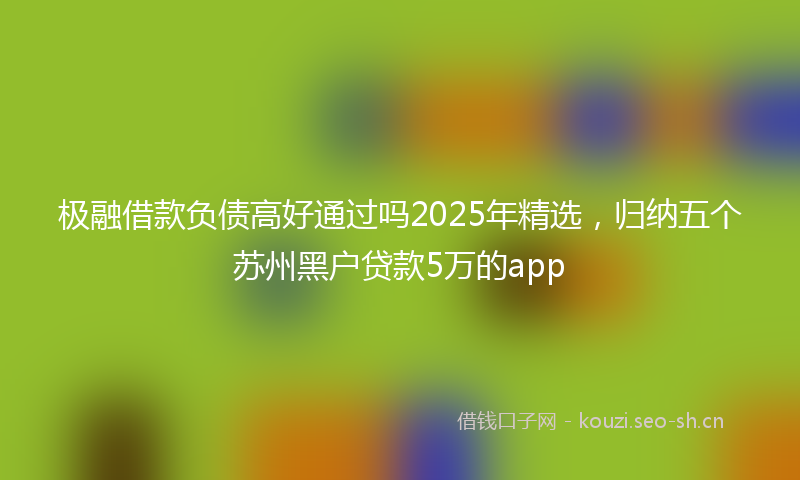 极融借款负债高好通过吗2025年精选，归纳五个苏州黑户贷款5万的app