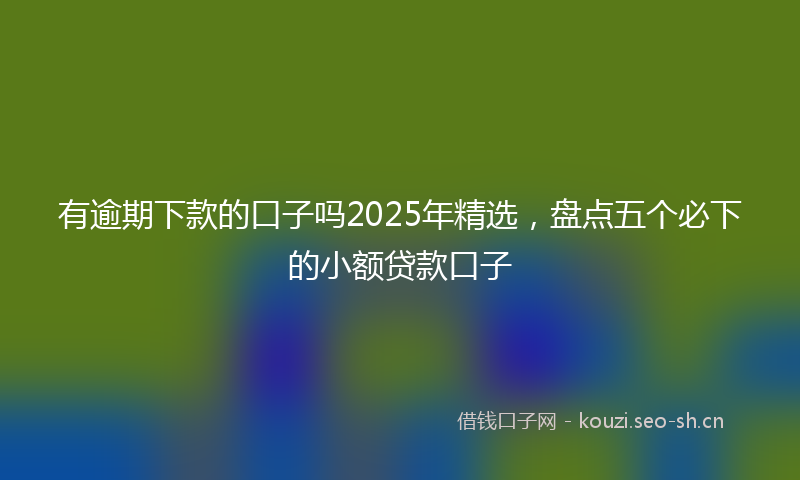 有逾期下款的口子吗2025年精选，盘点五个必下的小额贷款口子