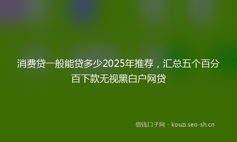 消费贷一般能贷多少2025年推荐，汇总五个百分百下款无视黑白户网贷