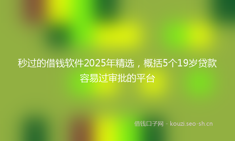 秒过的借钱软件2025年精选，概括5个19岁贷款容易过审批的平台