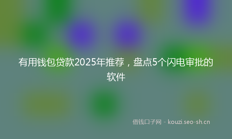 有用钱包贷款2025年推荐，盘点5个闪电审批的软件