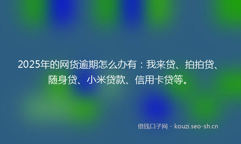 2025年的网货逾期怎么办有：我来贷、拍拍贷、随身贷、小米贷款、信用卡贷等。