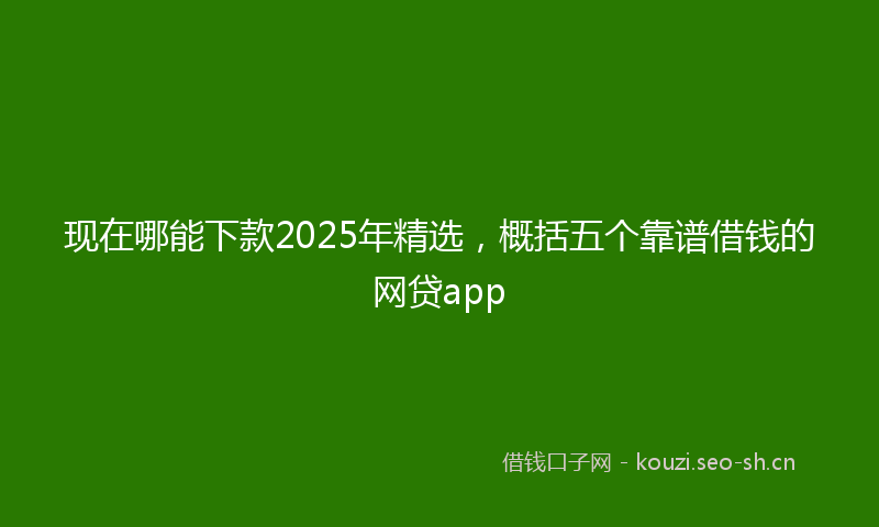 现在哪能下款2025年精选，概括五个靠谱借钱的网贷app