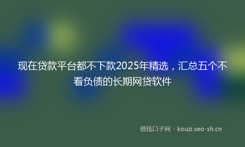 现在贷款平台都不下款2025年精选，汇总五个不看负债的长期网贷软件