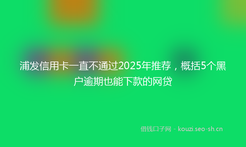 浦发信用卡一直不通过2025年推荐，概括5个黑户逾期也能下款的网贷