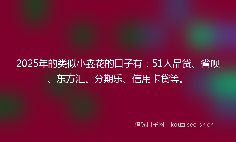 2025年的类似小鑫花的口子有：51人品贷、省呗、东方汇、分期乐、信用卡贷等。