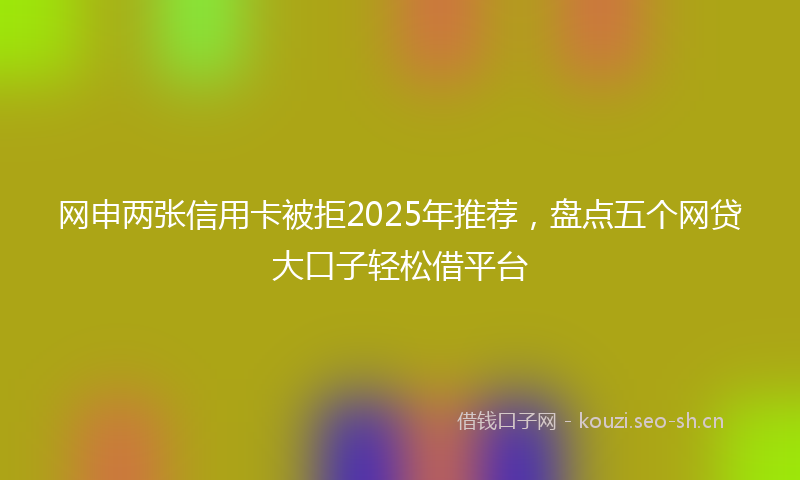 网申两张信用卡被拒2025年推荐，盘点五个网贷大口子轻松借平台