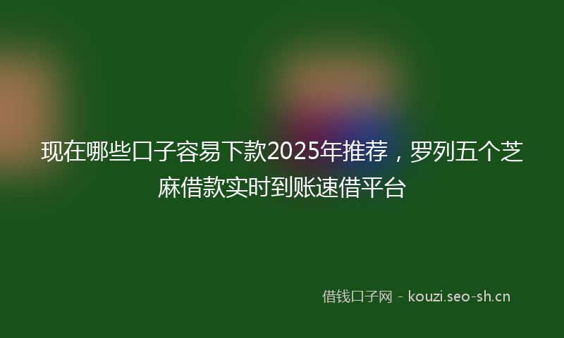现在哪些口子容易下款2025年推荐，罗列五个芝麻借款实时到账速借平台
