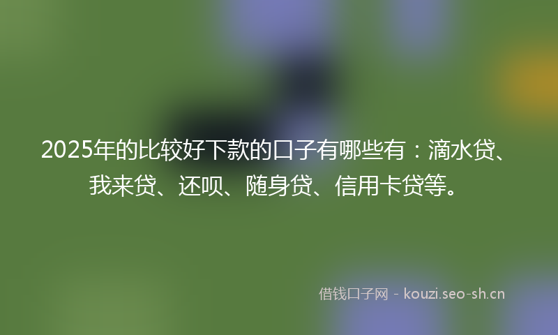 2025年的比较好下款的口子有哪些有：滴水贷、我来贷、还呗、随身贷、信用卡贷等。