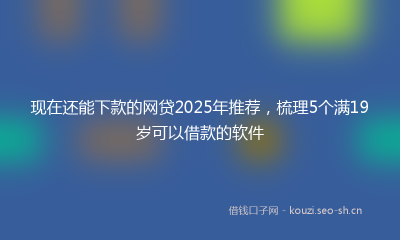 现在还能下款的网贷2025年推荐，梳理5个满19岁可以借款的软件