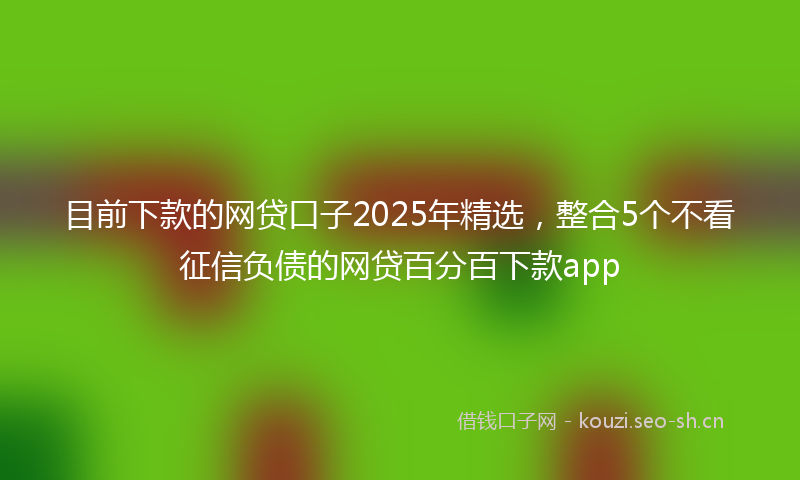 目前下款的网贷口子2025年精选，整合5个不看征信负债的网贷百分百下款app