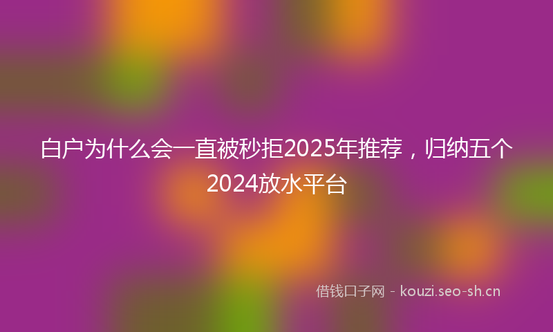 白户为什么会一直被秒拒2025年推荐，归纳五个2024放水平台