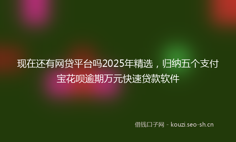 现在还有网贷平台吗2025年精选，归纳五个支付宝花呗逾期万元快速贷款软件