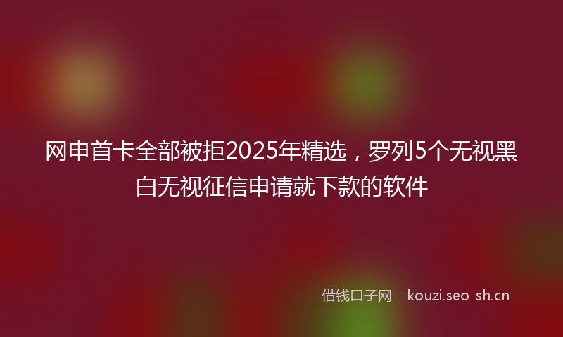 网申首卡全部被拒2025年精选，罗列5个无视黑白无视征信申请就下款的软件