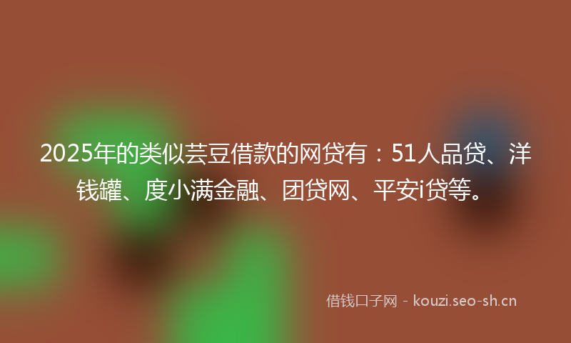 2025年的类似芸豆借款的网贷有：51人品贷、洋钱罐、度小满金融、团贷网、平安i贷等。