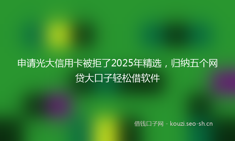 申请光大信用卡被拒了2025年精选，归纳五个网贷大口子轻松借软件