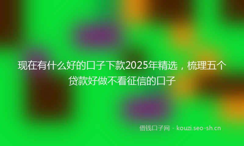 现在有什么好的口子下款2025年精选，梳理五个贷款好做不看征信的口子