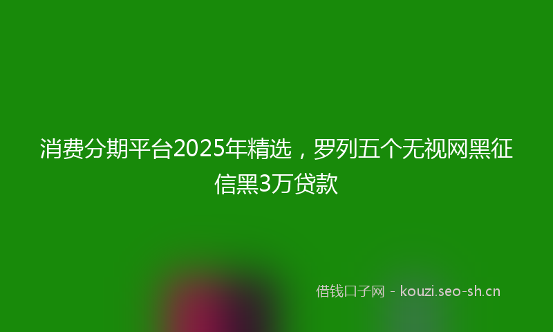 消费分期平台2025年精选，罗列五个无视网黑征信黑3万贷款