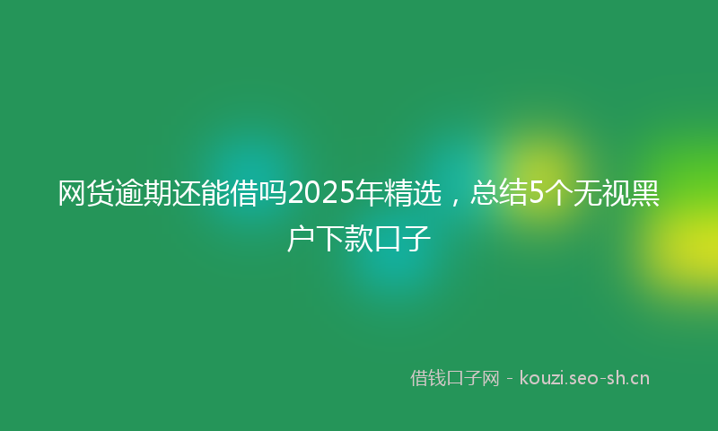 网货逾期还能借吗2025年精选，总结5个无视黑户下款口子