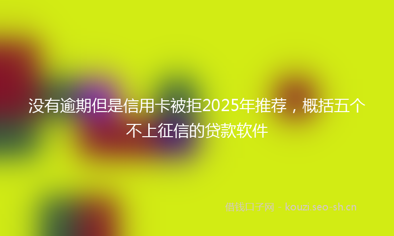 没有逾期但是信用卡被拒2025年推荐，概括五个不上征信的贷款软件