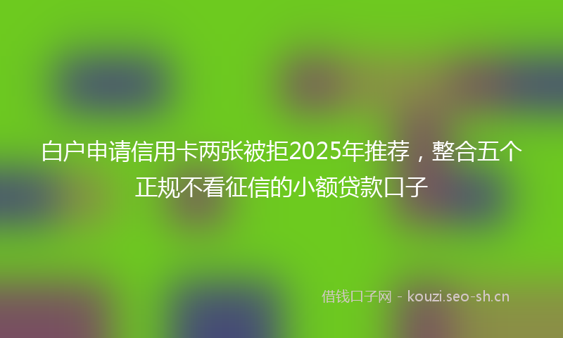 白户申请信用卡两张被拒2025年推荐，整合五个正规不看征信的小额贷款口子