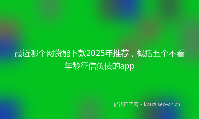 最近哪个网贷能下款2025年推荐，概括五个不看年龄征信负债的app