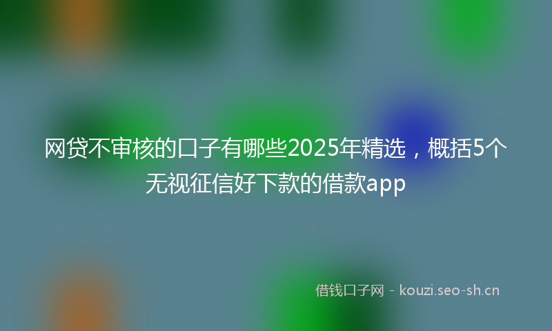 网贷不审核的口子有哪些2025年精选，概括5个无视征信好下款的借款app