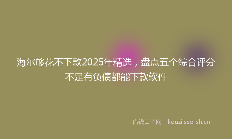 海尔够花不下款2025年精选，盘点五个综合评分不足有负债都能下款软件