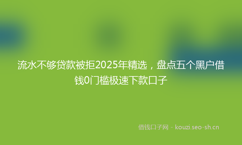 流水不够贷款被拒2025年精选，盘点五个黑户借钱0门槛极速下款口子