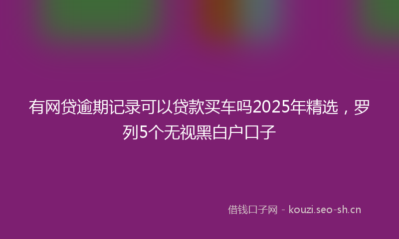 有网贷逾期记录可以贷款买车吗2025年精选，罗列5个无视黑白户口子
