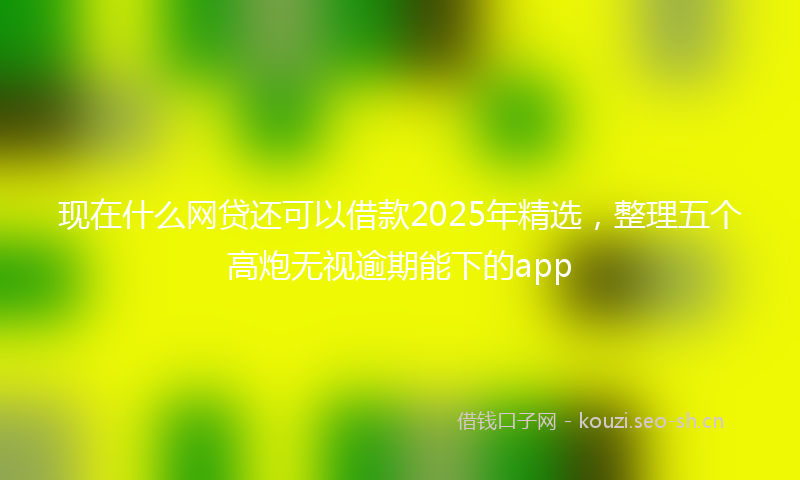 现在什么网贷还可以借款2025年精选，整理五个高炮无视逾期能下的app