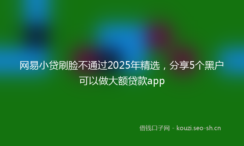 网易小贷刷脸不通过2025年精选，分享5个黑户可以做大额贷款app