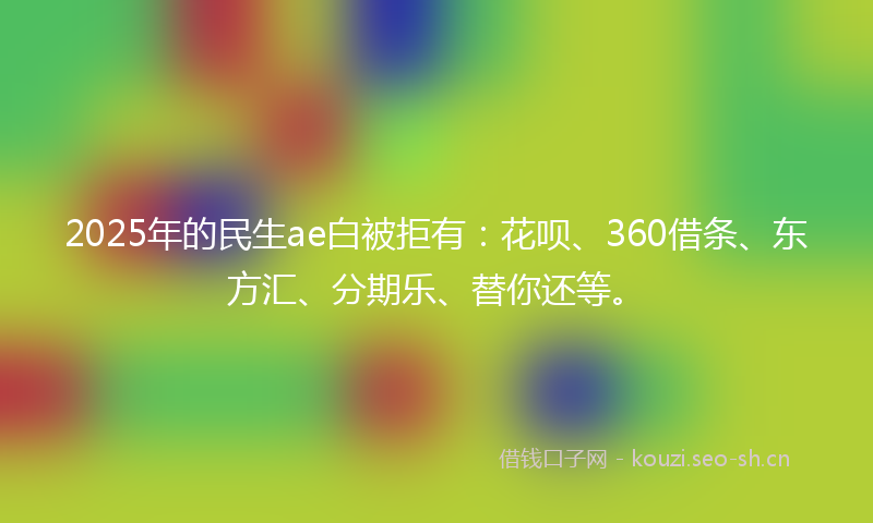 2025年的民生ae白被拒有:花呗、360借条、东方汇、分期乐、替你还等。