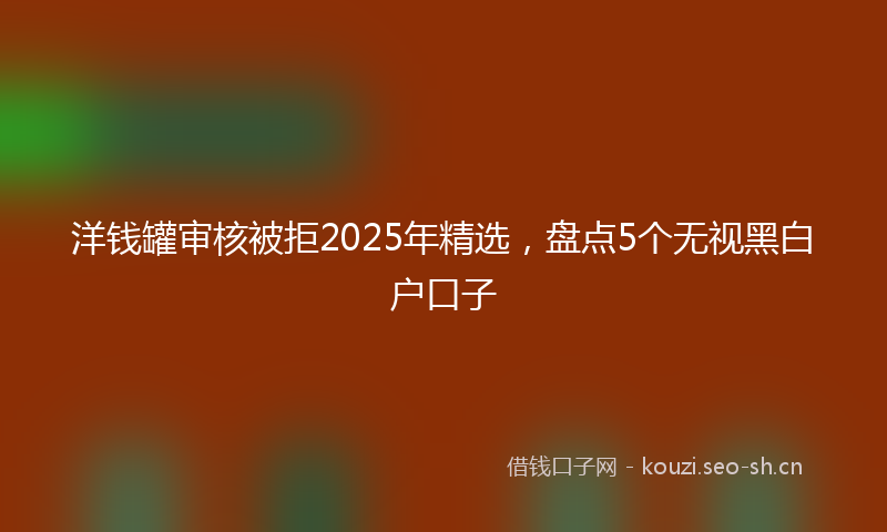 洋钱罐审核被拒2025年精选，盘点5个无视黑白户口子