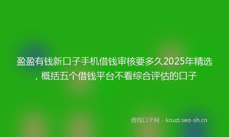 盈盈有钱新口子手机借钱审核要多久2025年精选，概括五个借钱平台不看综合评估的口子