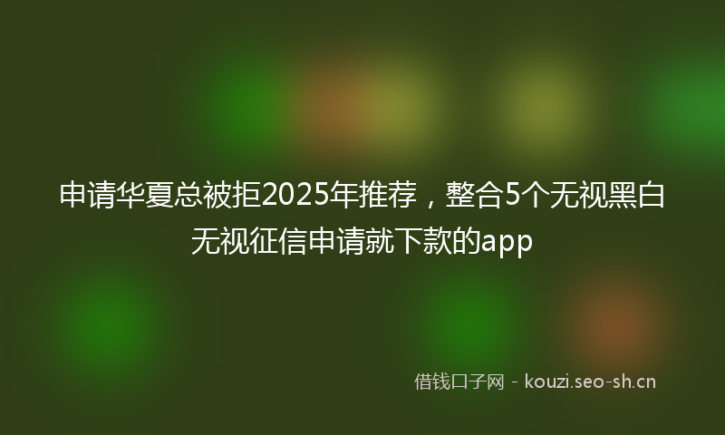 申请华夏总被拒2025年推荐，整合5个无视黑白无视征信申请就下款的app
