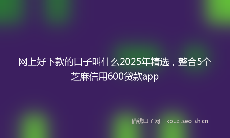 网上好下款的口子叫什么2025年精选，整合5个芝麻信用600贷款app