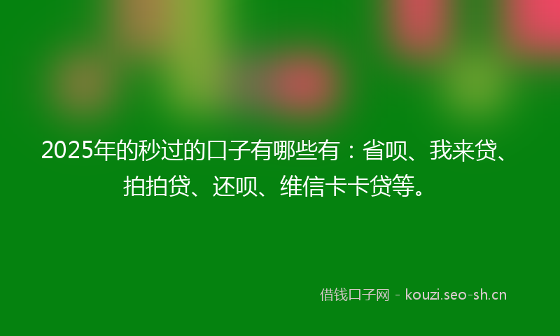2025年的秒过的口子有哪些有：省呗、我来贷、拍拍贷、还呗、维信卡卡贷等。