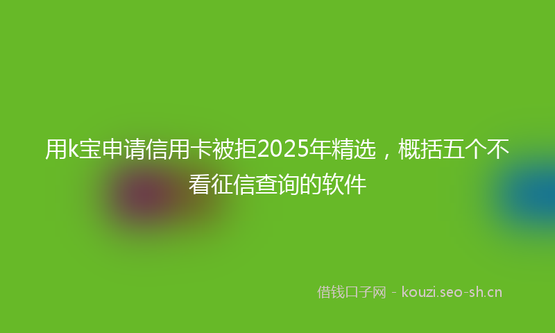 用k宝申请信用卡被拒2025年精选，概括五个不看征信查询的软件