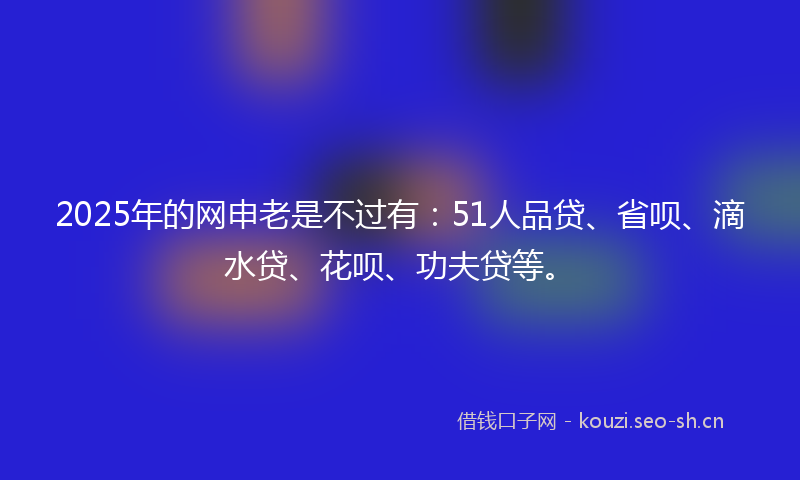 2025年的网申老是不过有：51人品贷、省呗、滴水贷、花呗、功夫贷等。