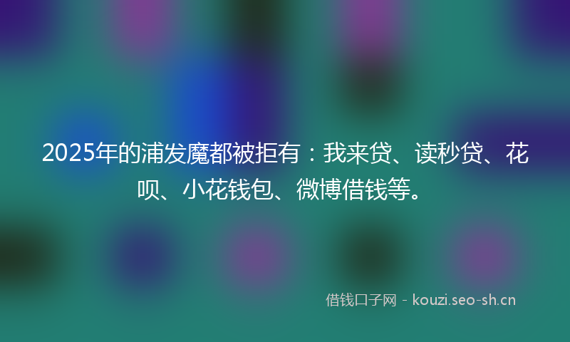 2025年的浦发魔都被拒有：我来贷、读秒贷、花呗、小花钱包、微博借钱等。