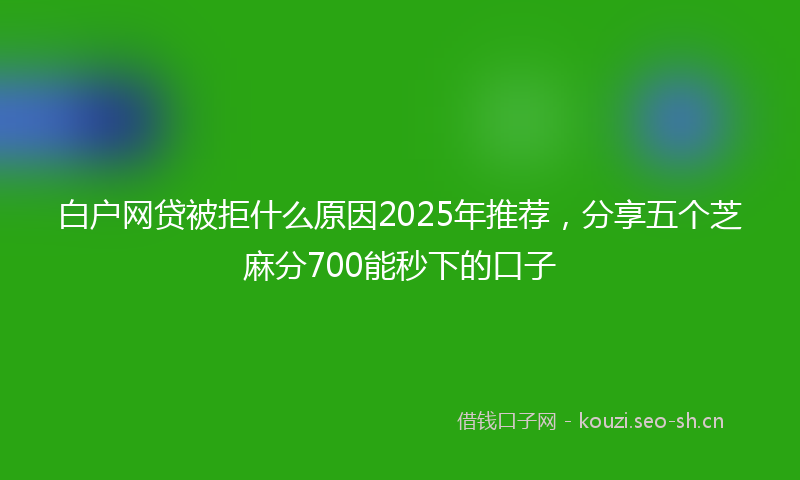 白户网贷被拒什么原因2025年推荐，分享五个芝麻分700能秒下的口子