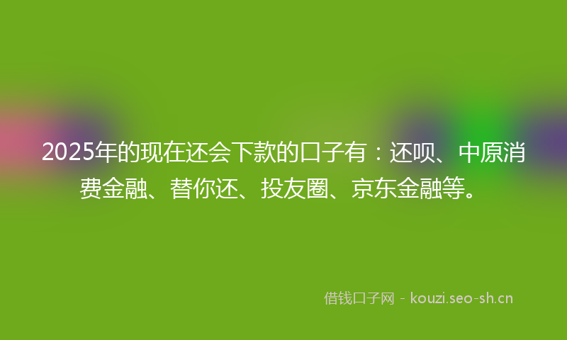 2025年的现在还会下款的口子有：还呗、中原消费金融、替你还、投友圈、京东金融等。