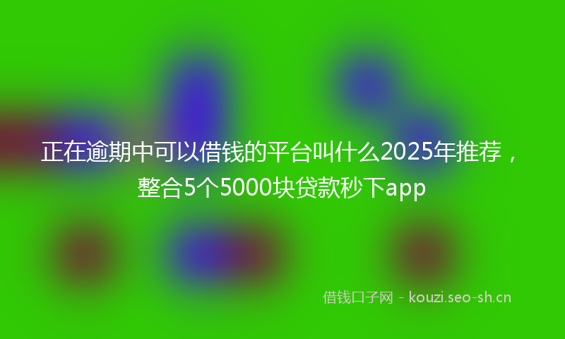 正在逾期中可以借钱的平台叫什么2025年推荐，整合5个5000块贷款秒下app